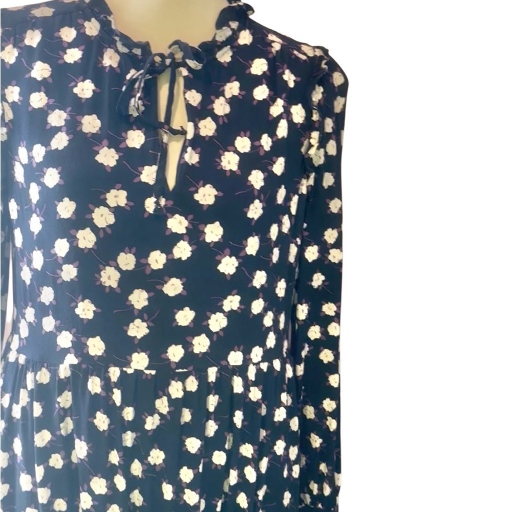 J. CREW Tiered hi neck Peony FLORAL dress women’s size medium - Picture 15 of 17